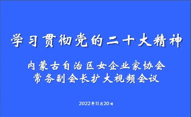 学习贯彻的二十大精神 内蒙古女企业IM电竞 电子竞技平台家协会常务副会长扩大会议召开(图1)